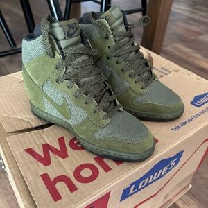 Nike Olive and Gray High-Top Sneakers